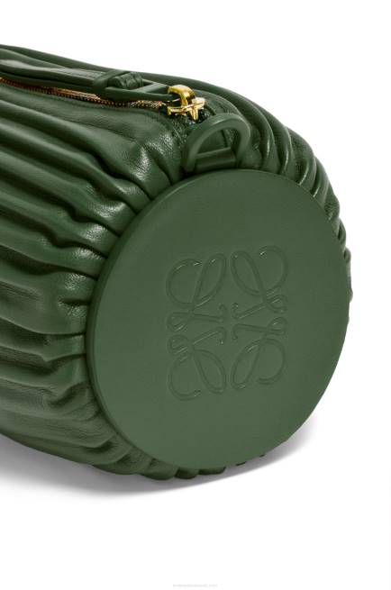 Vintage Khaki Bracelet pouch in pleated nappa Loewe 84PR609 Women