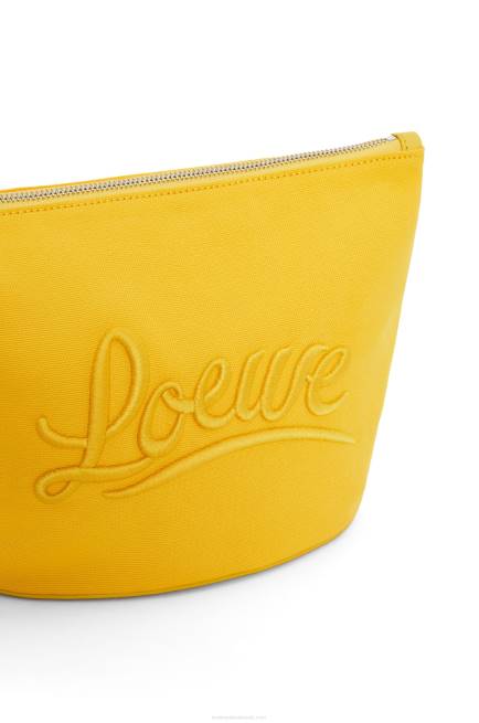 Yellow Cosmetic pouch in canvas and calfskin Loewe 84PR593 Women
