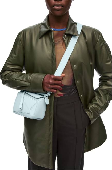 Aquamarine Mini Puzzle bag in satin calfskin Loewe 84PR264 Women
