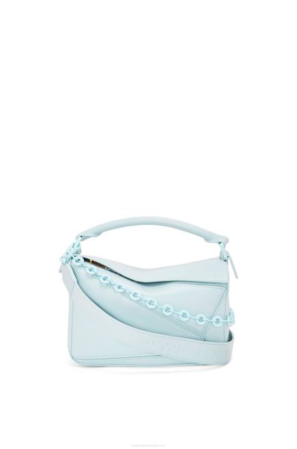 Aquamarine Small Puzzle bag in satin calfskin Loewe 84PR459 Women