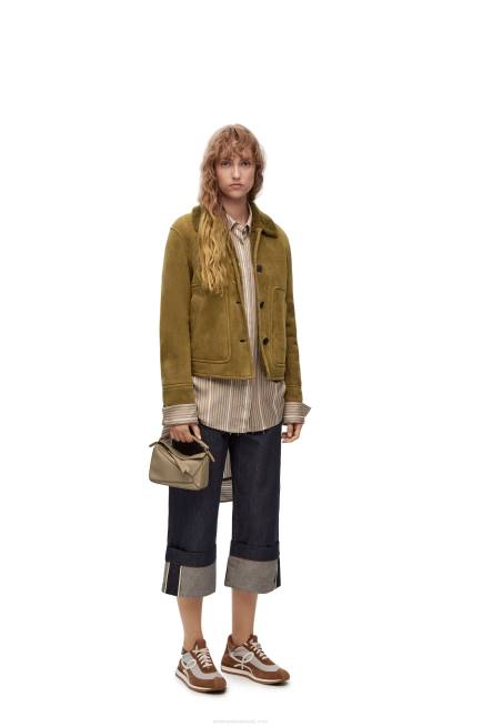 Artichoke Green Mini Puzzle bag in soft grained calfskin Loewe 84PR560 Women