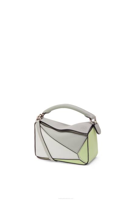 Ash Grey/Light Celadon Mini Puzzle bag in classic calfskin Loewe 84PR257 Women