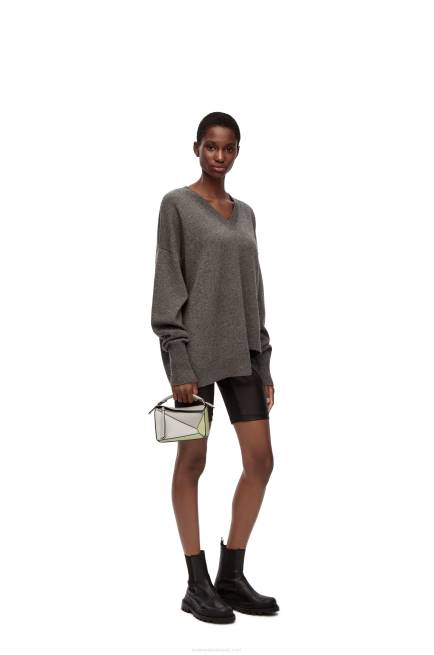 Ash Grey/Light Celadon Mini Puzzle bag in classic calfskin Loewe 84PR257 Women