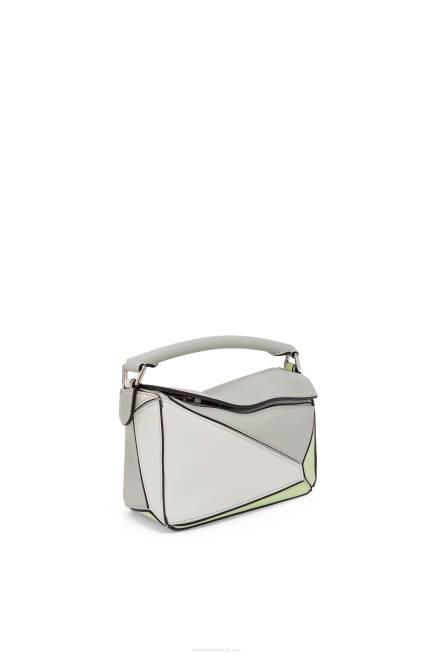 Ash Grey/Light Celadon Mini Puzzle bag in classic calfskin Loewe 84PR257 Women