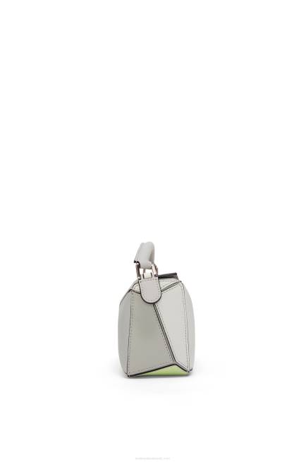 Ash Grey/Light Celadon Mini Puzzle bag in classic calfskin Loewe 84PR257 Women