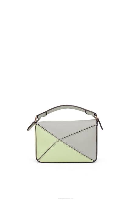 Ash Grey/Light Celadon Mini Puzzle bag in classic calfskin Loewe 84PR257 Women