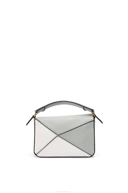 Ash Grey/Marble Green Mini Puzzle bag in classic calfskin Loewe 84PR288 Women
