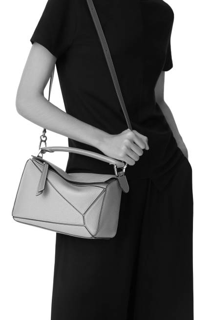 Ash Grey/Marble Green Small Puzzle bag in classic calfskin Loewe 84PR516 Women
