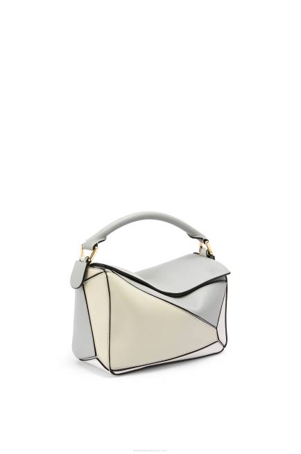 Ash Grey/Marble Green Small Puzzle bag in classic calfskin Loewe 84PR516 Women