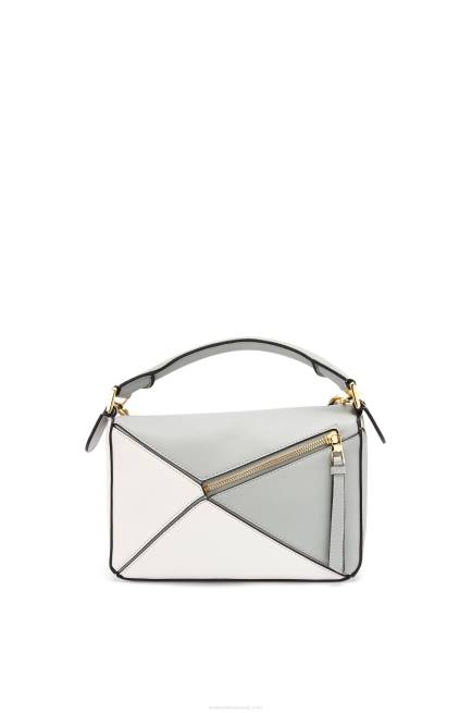 Ash Grey/Marble Green Small Puzzle bag in classic calfskin Loewe 84PR516 Women