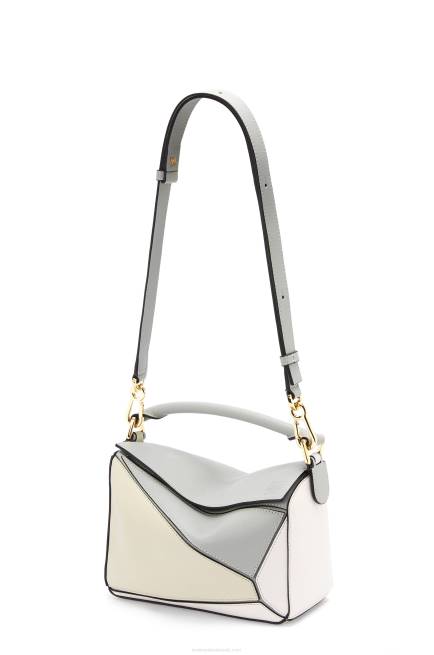 Ash Grey/Marble Green Small Puzzle bag in classic calfskin Loewe 84PR516 Women