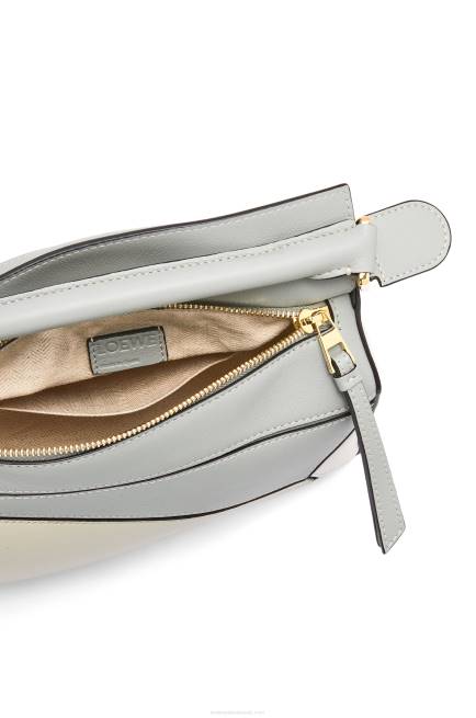 Ash Grey/Marble Green Small Puzzle bag in classic calfskin Loewe 84PR516 Women