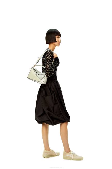 Ash Grey/Marble Green Small Puzzle bag in classic calfskin Loewe 84PR516 Women