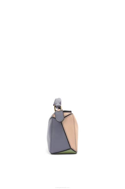 Asphalt Grey/Nude Mini Puzzle bag in classic calfskin Loewe 84PR284 Women