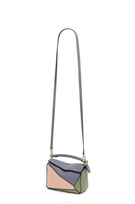 Asphalt Grey/Nude Mini Puzzle bag in classic calfskin Loewe 84PR284 Women