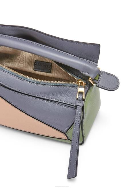 Asphalt Grey/Nude Mini Puzzle bag in classic calfskin Loewe 84PR284 Women