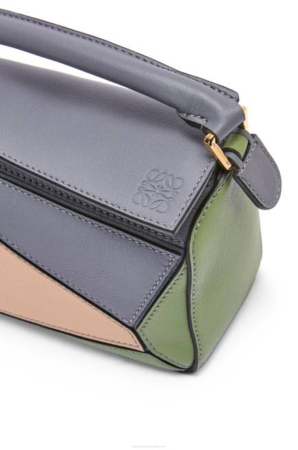 Asphalt Grey/Nude Mini Puzzle bag in classic calfskin Loewe 84PR284 Women