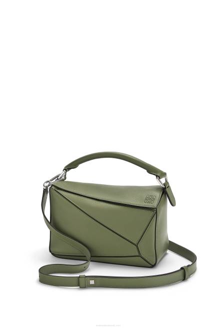 Avocado Green Small Puzzle bag in classic calfskin Loewe 84PR545 Women