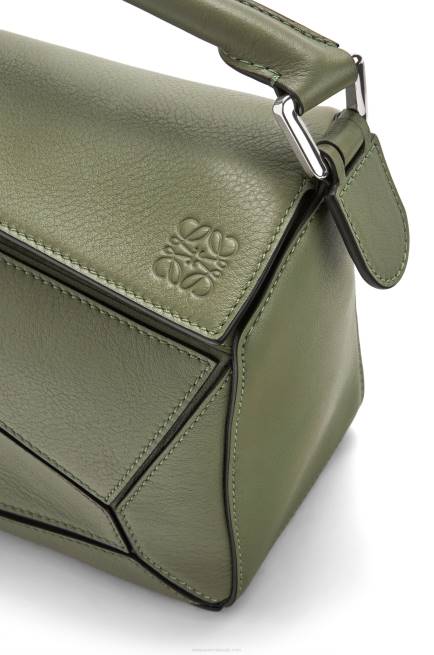 Avocado Green Small Puzzle bag in classic calfskin Loewe 84PR545 Women