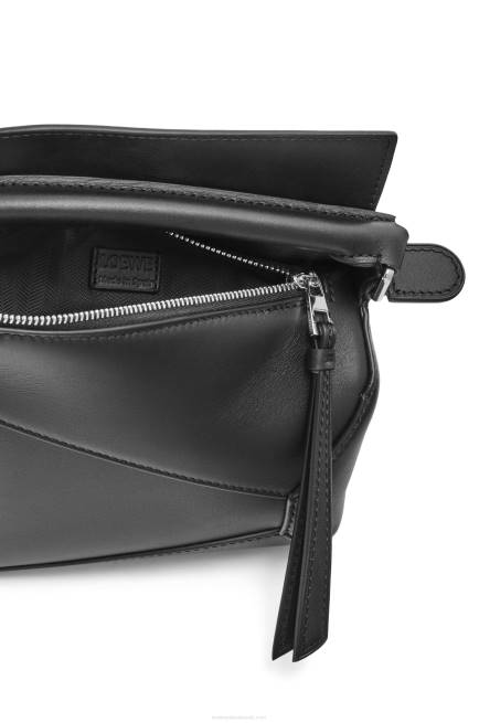 Black Mini Puzzle Edge bag in satin calfskin Loewe 84PR219 Women