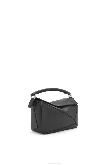 Black Mini Puzzle bag in classic calfskin Loewe 84PR200 Women