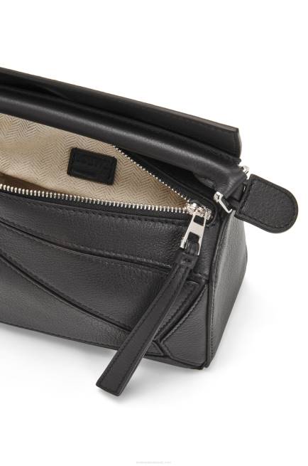 Black Mini Puzzle bag in classic calfskin Loewe 84PR200 Women