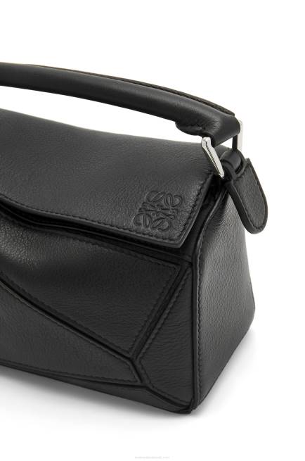 Black Mini Puzzle bag in classic calfskin Loewe 84PR200 Women