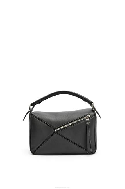 Black Small Puzzle bag in classic calfskin Loewe 84PR478 Women