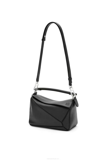 Black Small Puzzle bag in classic calfskin Loewe 84PR478 Women