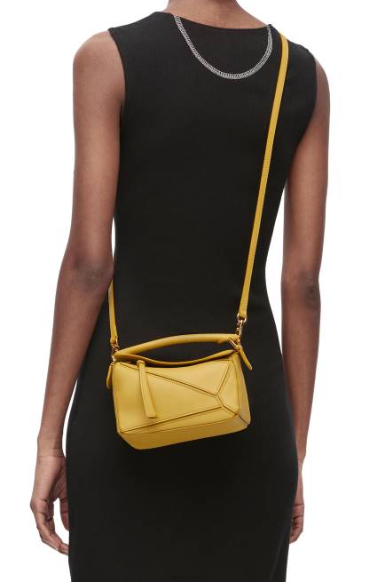 Bright Ochre Mini Puzzle bag in classic calfskin Loewe 84PR201 Women