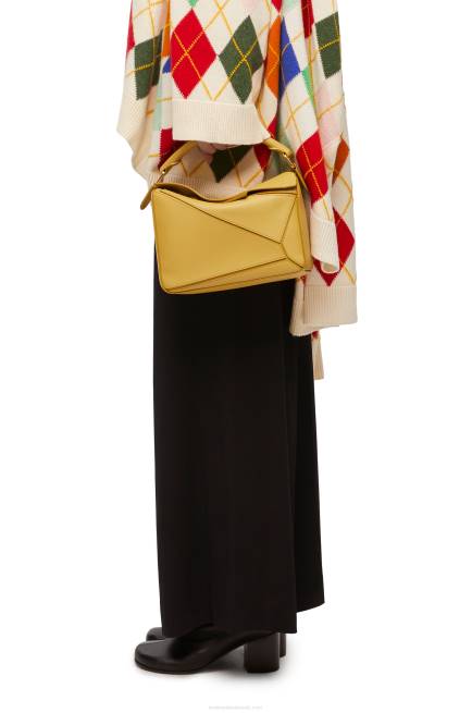 Bright Ochre Small Puzzle bag in classic calfskin Loewe 84PR365 Women