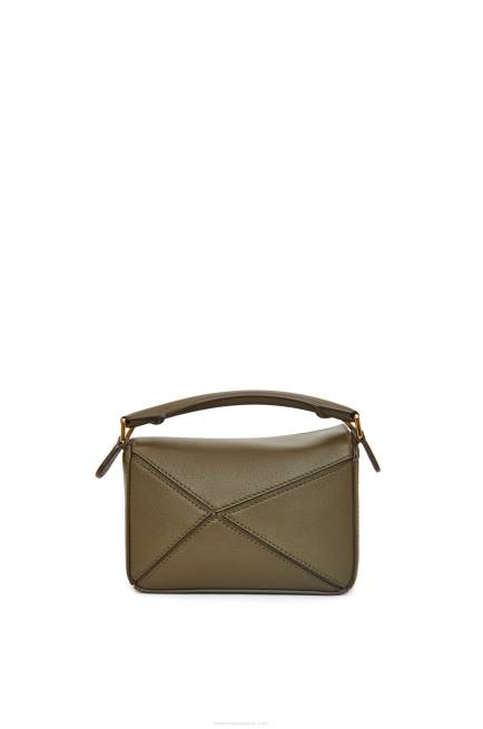 Dark Khaki Green Mini Puzzle bag in classic calfskin Loewe 84PR202 Women