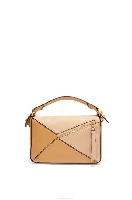Dusty Beige/Soft White Small Puzzle bag in classic calfskin Loewe 84PR396 Women