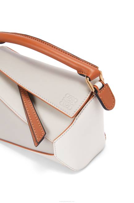 Ghost/Soft White Mini Puzzle Edge in nappa calfskin Loewe 84PR258 Women