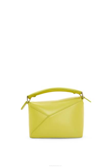Lime Yellow Mini Puzzle Edge bag in satin calfskin Loewe 84PR211 Women