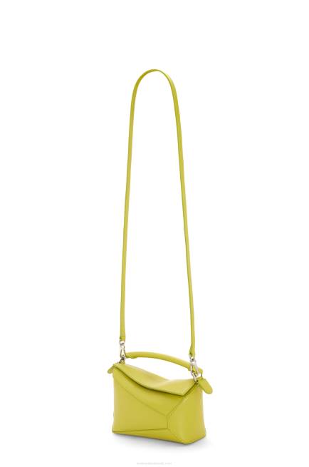 Lime Yellow Mini Puzzle Edge bag in satin calfskin Loewe 84PR211 Women