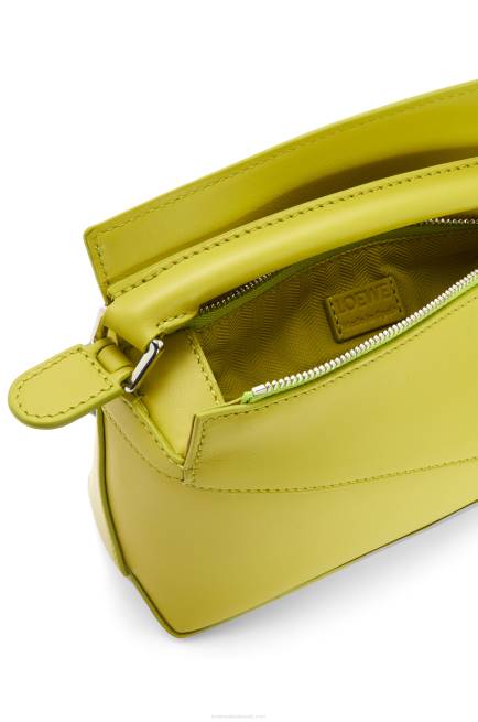 Lime Yellow Mini Puzzle Edge bag in satin calfskin Loewe 84PR211 Women