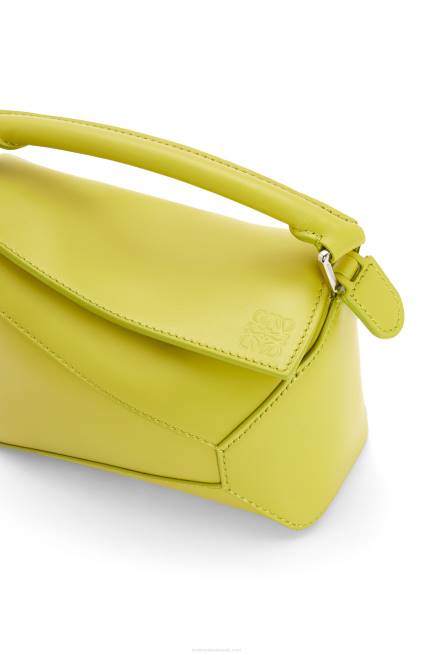 Lime Yellow Mini Puzzle Edge bag in satin calfskin Loewe 84PR211 Women