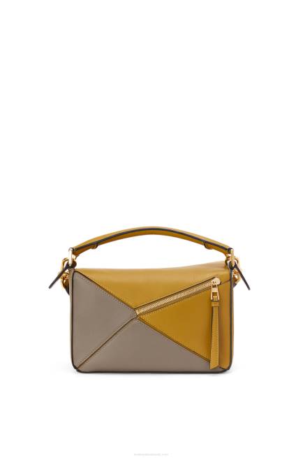 Ochre/Soft White Small Puzzle bag in classic calfskin Loewe 84PR497 Women