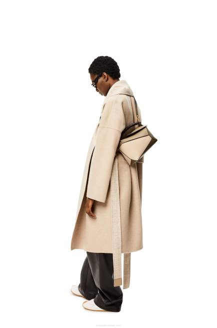 Ochre/Soft White Small Puzzle bag in classic calfskin Loewe 84PR497 Women