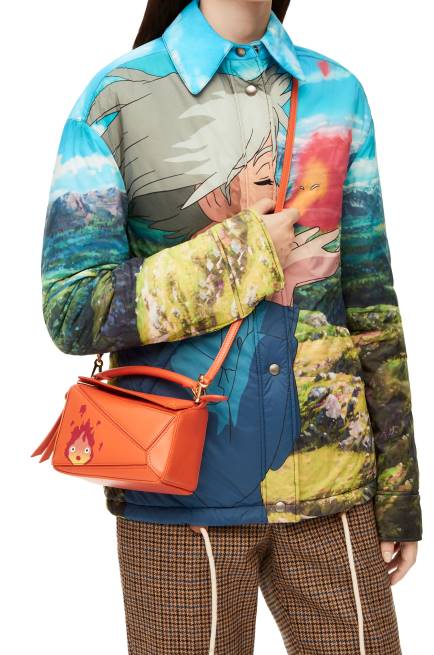 Orange Calcifer mini Puzzle bag in satin calfskin Loewe 84PR261 Women