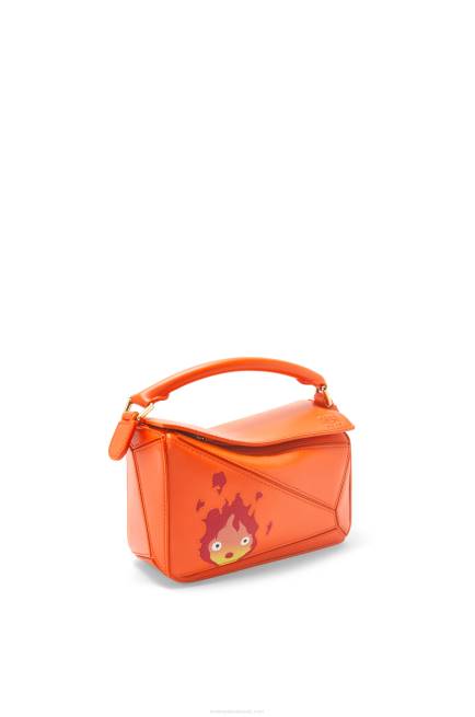 Orange Calcifer mini Puzzle bag in satin calfskin Loewe 84PR261 Women