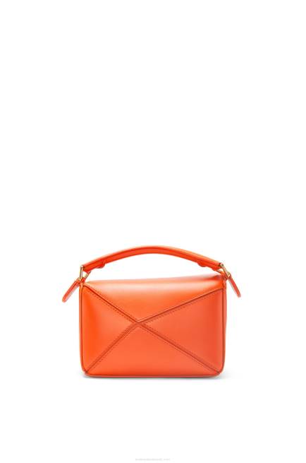 Orange Calcifer mini Puzzle bag in satin calfskin Loewe 84PR261 Women