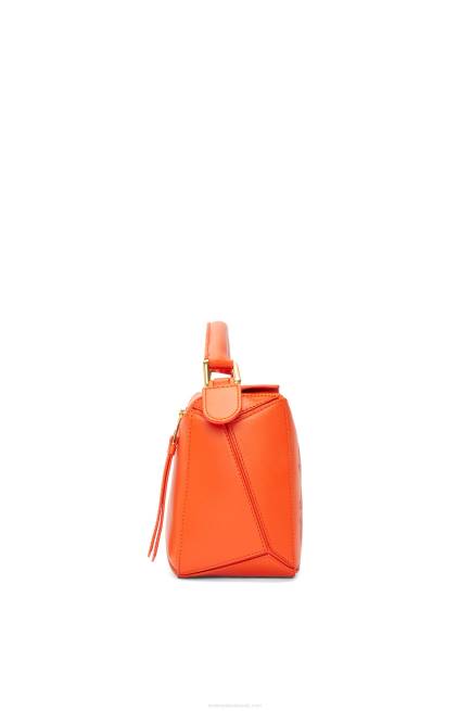 Orange Calcifer small Puzzle bag in satin calfskin Loewe 84PR441 Women