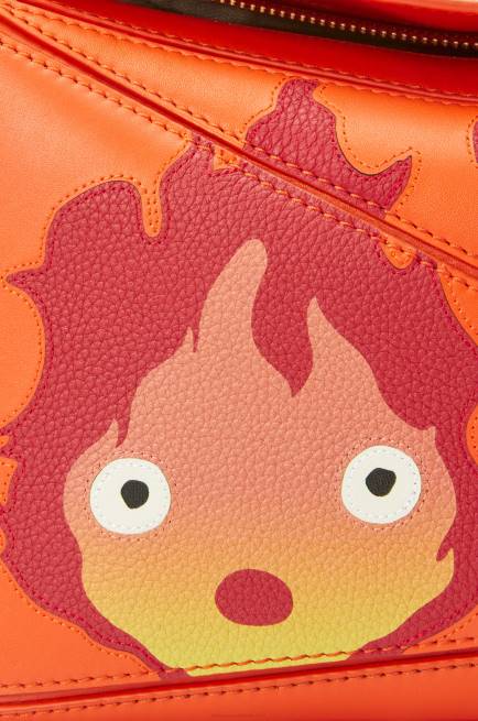 Orange Calcifer small Puzzle bag in satin calfskin Loewe 84PR441 Women