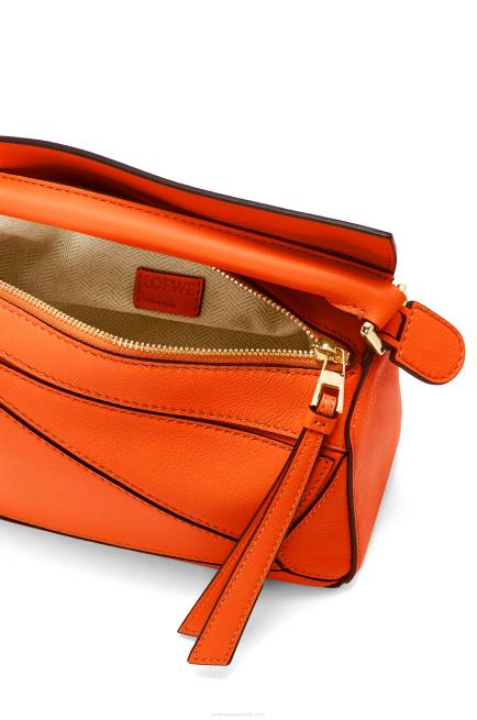 Orange Mini Puzzle bag in classic calfskin Loewe 84PR285 Women