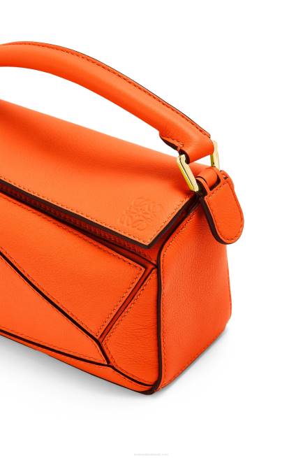 Orange Mini Puzzle bag in classic calfskin Loewe 84PR285 Women