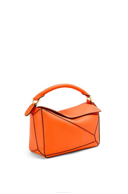 Orange Small Puzzle bag in classic calfskin Loewe 84PR501 Women