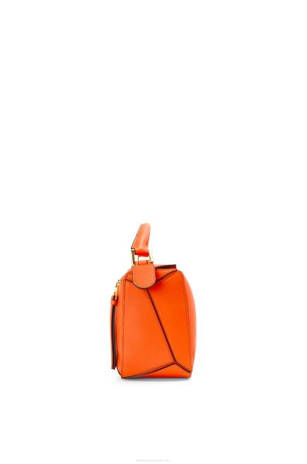 Orange Small Puzzle bag in classic calfskin Loewe 84PR501 Women