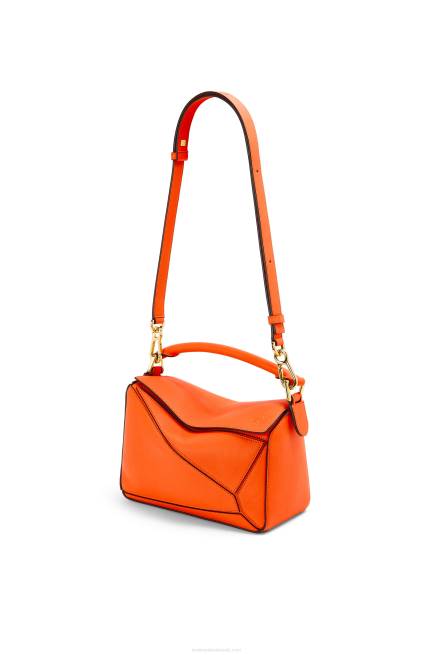 Orange Small Puzzle bag in classic calfskin Loewe 84PR501 Women
